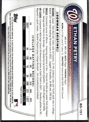 2025 Bowman Draft Paper 1st Ethan Petry Nationals BD-151 5 card lot