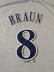 Milwaukee Brewers Jersey Shirt Mens 2XL Gray Majestic Y2K Ryan Braun MLB Retro