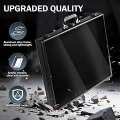 Card Display Case with LED Light for Trading Card, 34 X 22 Inch Aluminum Large P