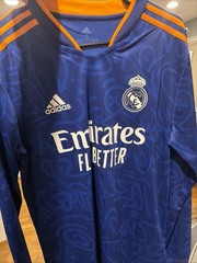 Size S Real Madrid Away Kit Blue Long Sleeve New/ No Tags