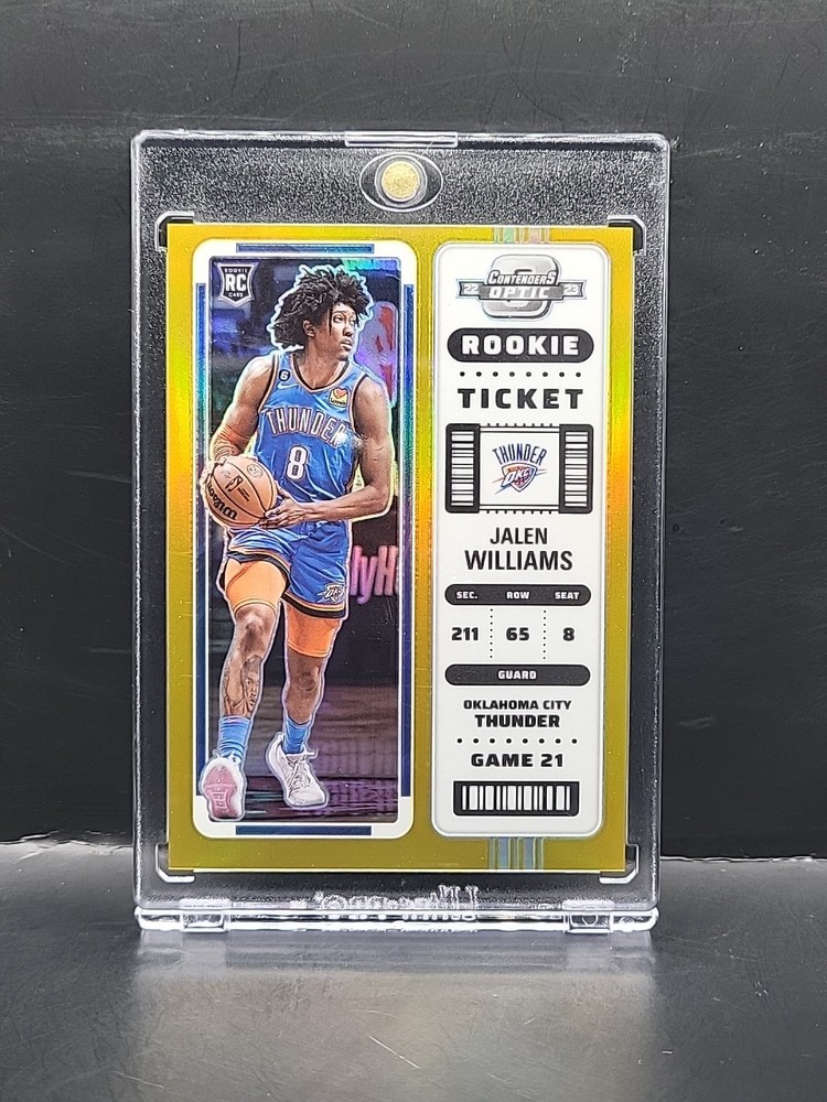 2022-23 Contenders Optic — Jalen Williams #8 Rookie Ticket Gold Prizm #d/10 RC