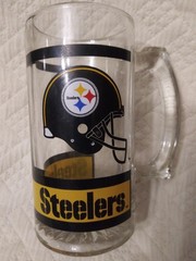 Pittsburgh Steelers Helmet Logo Beer Stein Glass 10oz