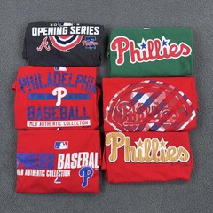 Philadelphia Phillies Shirt Lot Mens 2XL Multi Color MLB Baseball Majestic 6pc