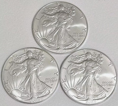 Lot of 3 U.S .999 2024 -1- 0 Z American Eagle C.0.i.n(0.999999 Purity)