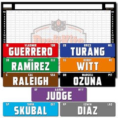 Fantasy Baseball Draft Board Kit — 2026 — STANDARD POOL MLB Player — 12 tm/26 rd