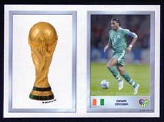 Didier Drogba Trophy — Panini 2006 World Cup Soccer Mini Sticker — Ivory Coast
