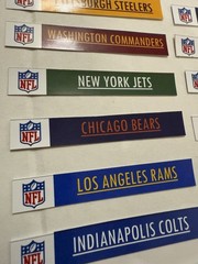 NFL Team Color NFL Logo Sticker Labels for BCW Card Dividers — Labels ONLY