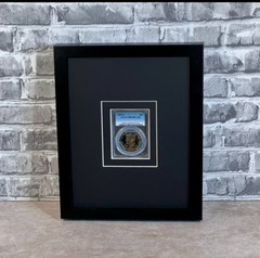 BLACK SHADOW BOX/FRAME FOR PCGS COINS- WITH TWO ACID-FREE MATS & UV PROTECTION!
