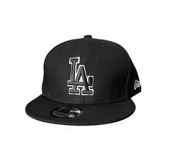 Los Angeles Dodgers 9Fifty New Era SnapBack Hat Black / Black & White Adjustable