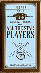 2010 Topps 206 Mini Book Relic 98/99 Ian Kinsler Gordon Beckham #MBR11 0ws