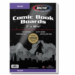 50 — BCW Silver Age Resealable 2MIL Poly Comic Book Bags & 7″ Backing Boards
