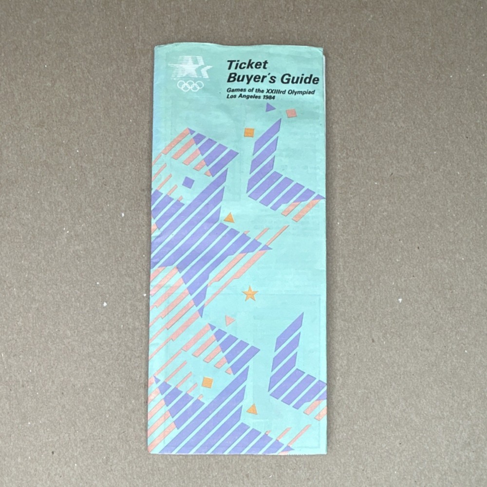 Los Angeles 1984 Olympics Ticket Buyer’s Guide Blue Purple Pink Souvenir
