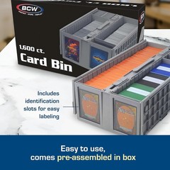 BCW Plastic Cards Box Bin For Trading Gaming Sport Toploader Magnet Safe Storage