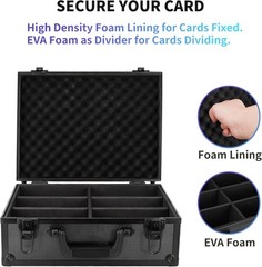 600+ 3″x4″ Capacity 35PT Box Toploader Aluminum Card Alloy Organizer Lockable US