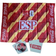 FIFA World Cup 26 CHAMPIONS SPAIN ESPAÑA Coca-Cola Flag Cape & Temp Tat SET, NEW