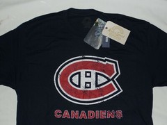 Montreal Canadiens Throwback Retro Sport Slim Fit Navy T Shirt NEW Clearance