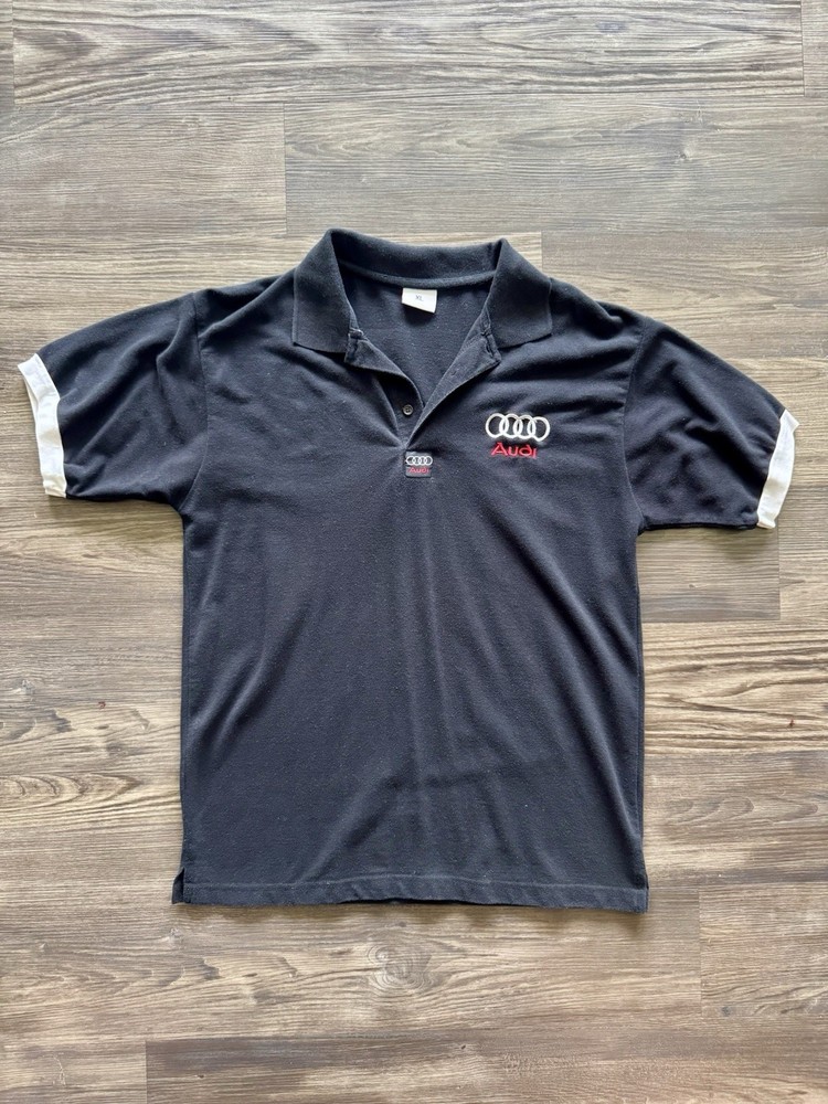 ❤️🖤🤍 Size XL — OEM Audi Sport Polo Shirt Black Short Sleeve with Logo