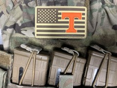 Military Combat American Flag Tennessee Volunteers football PVC Patch W Vlcro