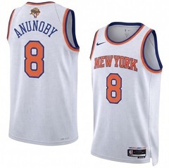 Unisex New York Knicks #8 White 2026 Finals Patch Custom — stitched!!