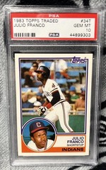 1983 Topps Traded Julio Franco (1 Star Back) #34T PSA 10 Rookie RC (NEW CASE)
