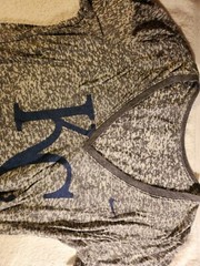 Nike Royals Merchandise Womens Shirt Size L, Slim Fit, Sheer Material, Grey+Blue