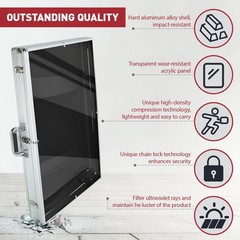 34″x22″ Premium Trading Card Display Case with Alloy Lock & Anti-Wear Surface