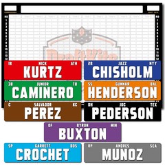 Fantasy Baseball Draft Board Kit — 2026 — AL ONLY Player Pool — 12 team/26 round