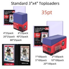 100/200/500/1000/2000ct Regular 3×4 Toploaders For Standard 35pt Trading Cards