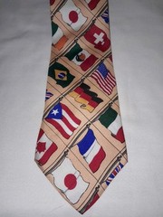 International Flags Necktie Spain England France Belgium Brazil USA Soccer Tie
