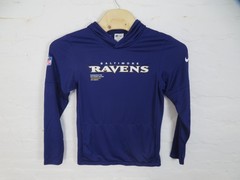 Baltimore Ravens Hooded Shirt Mens Small Purple NFL Pullover Nike Team Issued