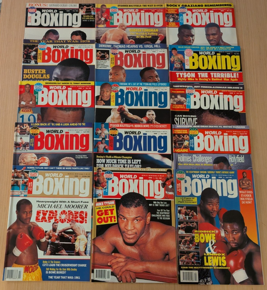 World Boxing 15 Issue Magazine Lot From 1990’s 1990 1991 1992 1993 Tyson