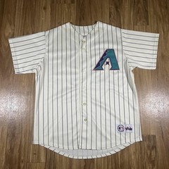 Vintage Arizona Diamondbacks Jersey Mens XL White MLB Baseball Majestic Lyon 38