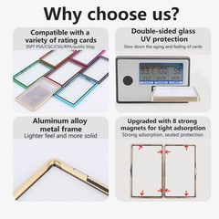 For PSA BGS CGC Magnetic Aluminum Alloy Slab Protector Display Case UV Protector