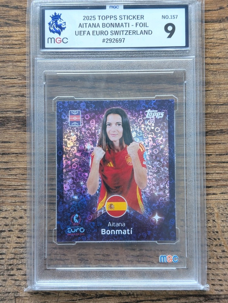 Aitana Bonmati — Topps UEFA Women’s Euro 2025 Foil Sticker (157) — Graded MGC 9