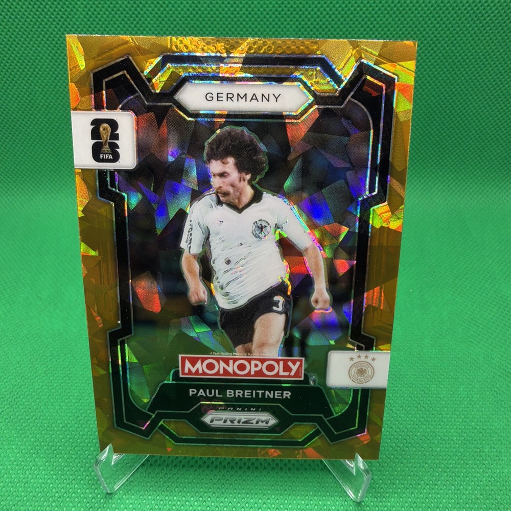 2026 Panini Prizm FIFA World Cup #63 Paul Breitner – Germany, Gold Cracked Ice