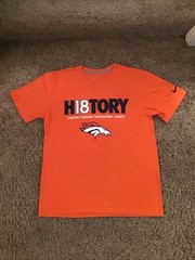 Nike Denver Broncos Peyton Manning History Orange Shirt Size Large