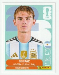 2026 Panini Fifa World Cup Nico Paz ARG 14 Argentina