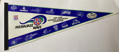 INDOOR SOCCER 1999 — 2000 NPSL Champions MILWAUKEE WAVE TEAM PENNANT Free Ship