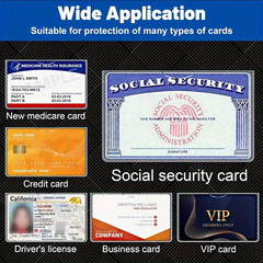 10pcs Card Holder Protector Sleeves Waterproof for ID SSN Medicare Cards Secure
