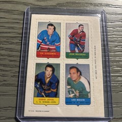 1969 O Pee Chee 4 In 1 Stamp Panel. Giacomin. Beliveau Loyal Boivin Near Mint