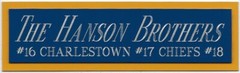 THE HANSON BROTHERS NAMEPLATE FOR SLAP SHOT AUTOGRAPHED SIGNED HOCKEY JERSEY