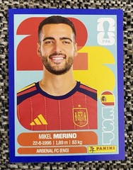 2026 Panini FIFA World Cup Sticker Mikel Merino Blue ESP 14 Spain Arsenal FC