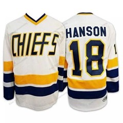 Reggie Hanson Brothers #16 #17 #18 Charlestown Chiefs Hockey Jersey Youth/Men