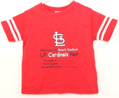 NEW St Saint Louis Cardinals Lil Fan Red Short Sleeve Tee T-Shirt Kids Toddler 3