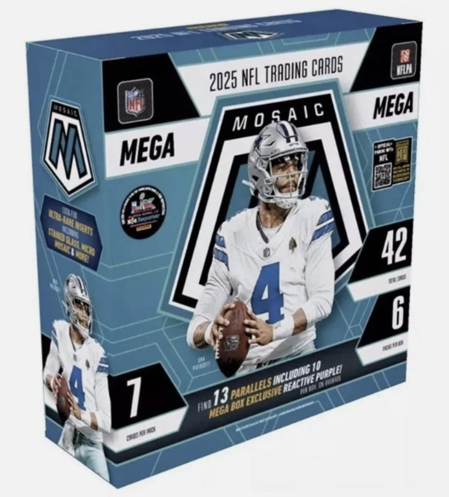 2025 Panini Mosaic Football Factory Sealed Mega Box New !