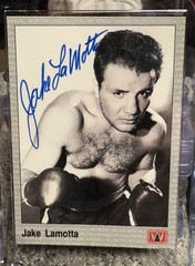 1991 All World Sports Jake LaMotta Autographed boxing card MONEY BACK GUARANTEE
