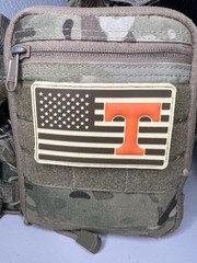 Military Combat American Flag Tennessee Volunteers football PVC Patch W Vlcro