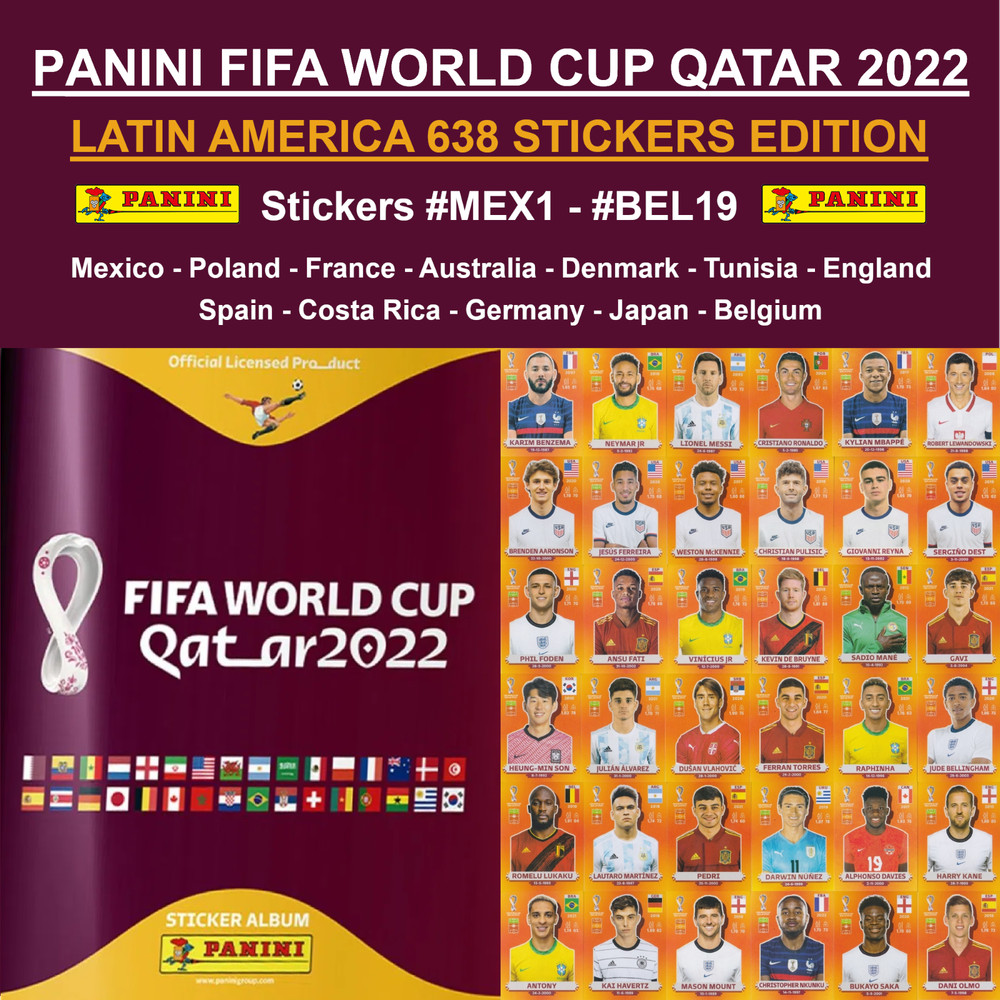 Panini World Cup QATAR 2022 — Latin America Edition — Stickers #MEX1 — #BEL19