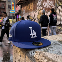 New Era 59FIFTY Los Angeles Dodgers Fitted Hat Royal Blue White Logo Cap