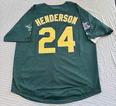 Rickey Henderson Oakland Athletics 1989 World Series Green Men’s Jersey